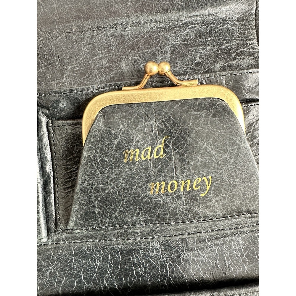 Juicy Couture Clutch Wallet in Slate Gold Soft Distressed Leather Vintage Y2K - Picture 6 of 12